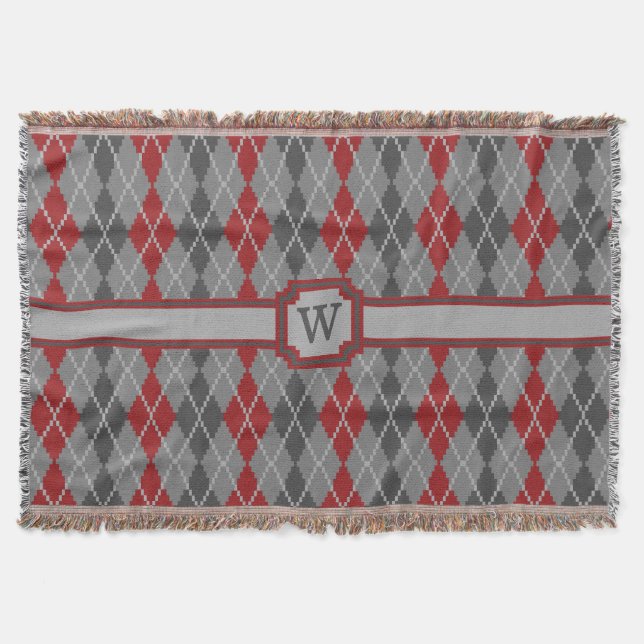 Ashes and Embers Argyle Throw Blanket Mysfilt (Framsidan)