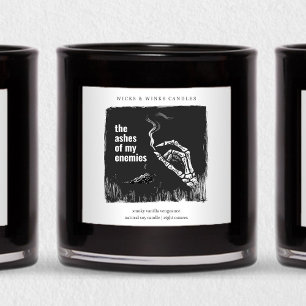 Ashes Min fiender Funny Halloween Candle-etikett Fyrkantigt Klistermärke