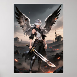 Ashes of Grace - Fallen Angel Warrior Poster