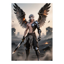 Ashes of Grace - Fallen Angel Warrior Poster