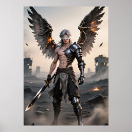 Ashes of Grace - Fallen Angel Warrior Poster