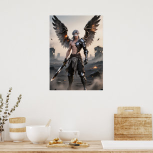 Ashes of Grace - Fallen Angel Warrior Poster
