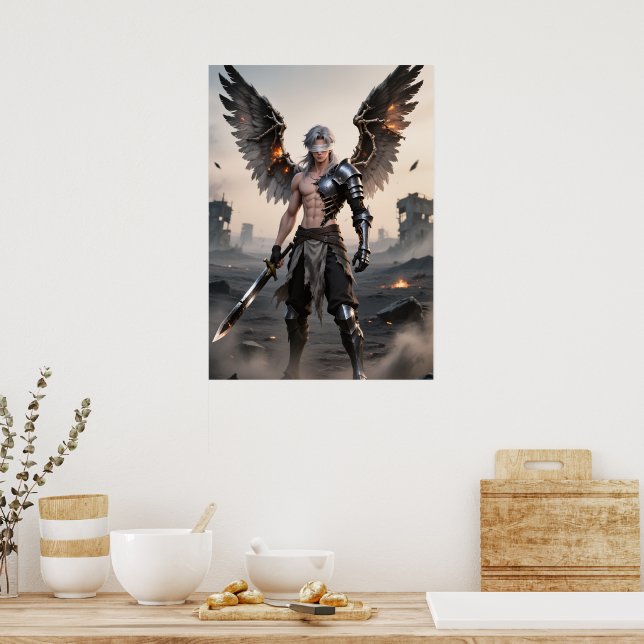 Ashes of Grace - Fallen Angel Warrior Poster (Kök)