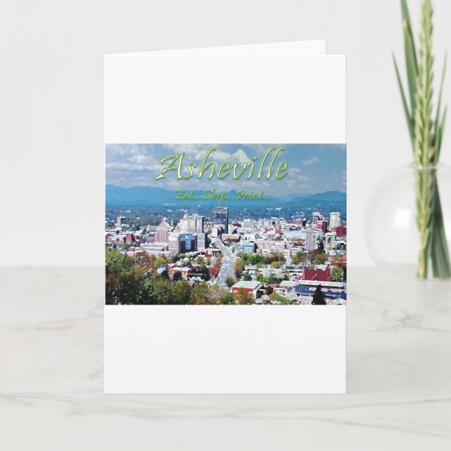 Asheville...Ät..Vilo..Färg Helgkort (Framsida)