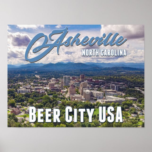 🍺 Asheville Beer City USA Affisch (Framsidan)