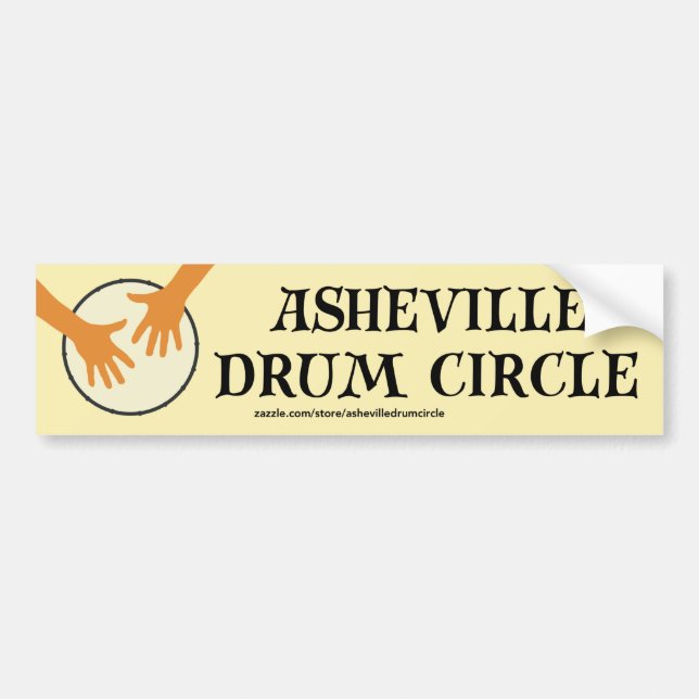 Asheville Drum Circle Bumper Sticker Bildekal (Framsidan)