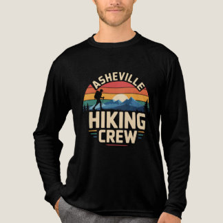 Asheville Hiking Crew Retro Mountain Sunset Design T Shirt