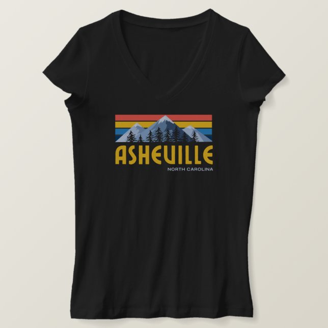 Asheville Mountains Retro Vintage T-Shirt (Design framsida)