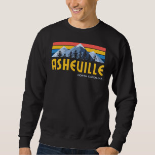 Asheville Mountains Retro Vintage T-Shirt Hoodie Lång Ärmad Tröja