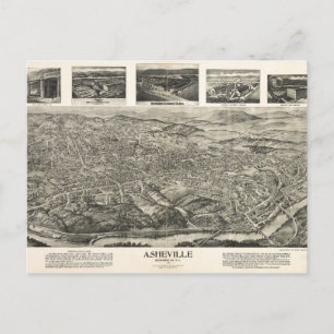 Asheville, NC 1912-vykort Vykort