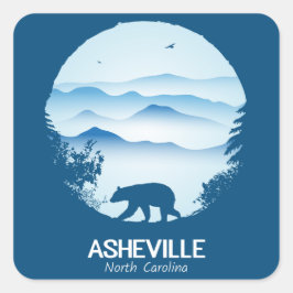 Asheville, NC Sticker Fyrkantigt Klistermärke