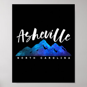 Asheville North Carolina Camping Vandring Skidåkni Poster