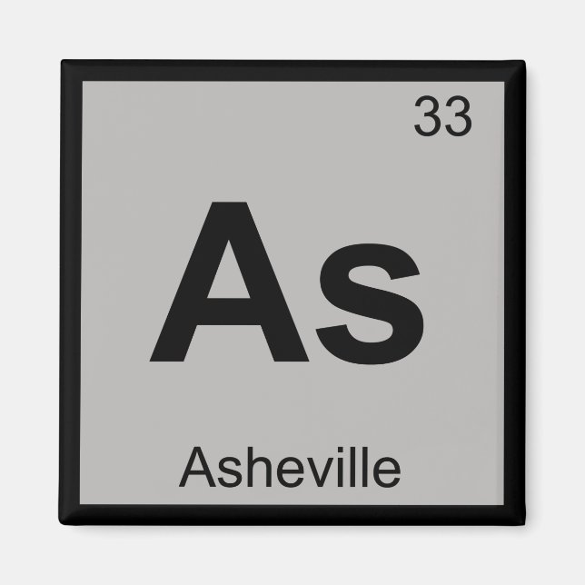 Asheville North Carolina Chemistry Symbol Magnet (Framsidan)