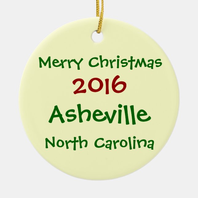 ASHEVILLE NORTH CAROLINA JULPRYDNAD 2016 JULGRANSPRYDNAD KERAMIK (Framsidan)
