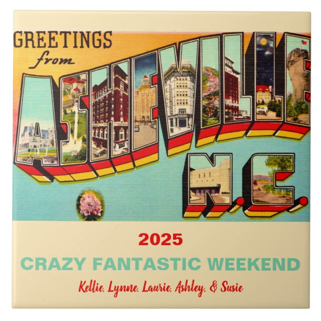 Asheville North Carolina Minnesveltegel Kakelplatta (Framsidan)