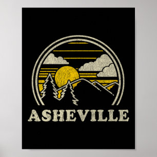 Asheville North Carolina Nc T-shirt Vintage Vandri Poster