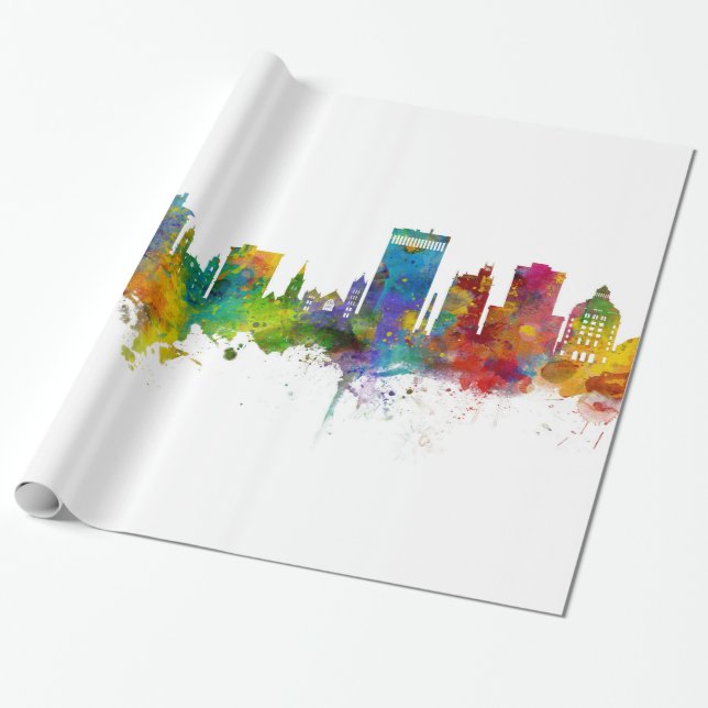 Asheville North Carolina Skyline Presentpapper (Utrullad)