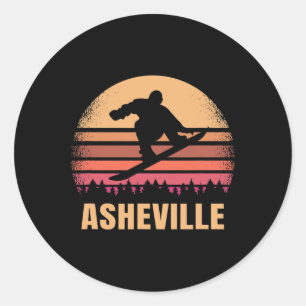 Asheville North Carolina Snowboarding Vintage Nc 8 Runt Klistermärke