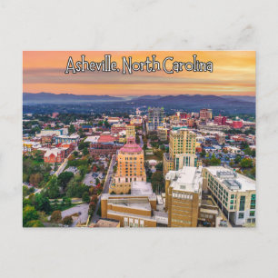 Asheville North Carolina Sunset Vykort
