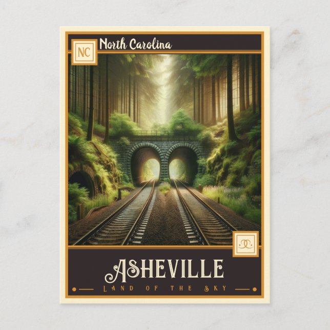 Asheville, North Carolina | VINTAGE Vykort (Framsida)