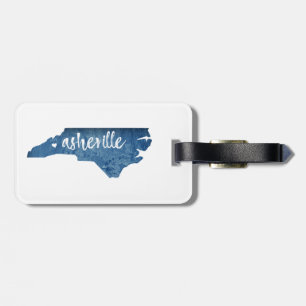 Asheville North Carolina Wood Grain Bagagebricka