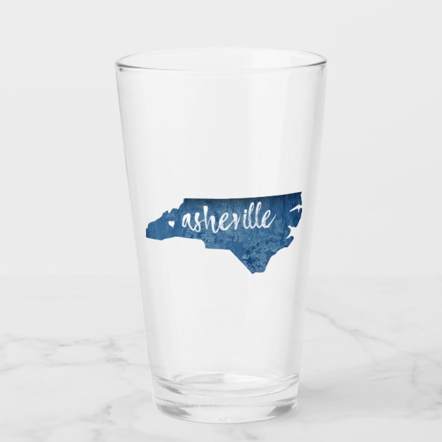 Asheville North Carolina Wood Grain Glaskopp (Framsida)