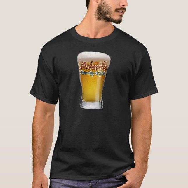 Asheville ölstad USA Tee Shirt (Framsida)
