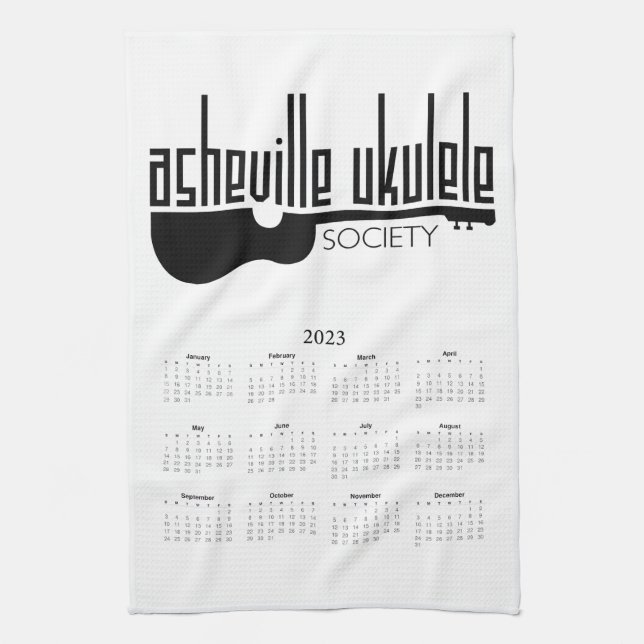 Asheville Ukulele Society 2023 Calendar Kökshandduk (Vertikal)