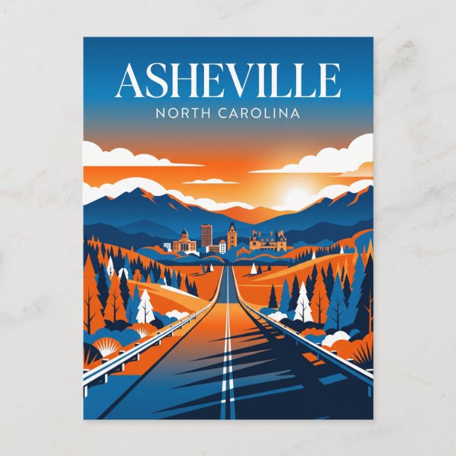 Asheville USA Vykort (Framsida)