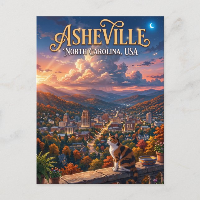 Asheville USA Vykort (Framsida)