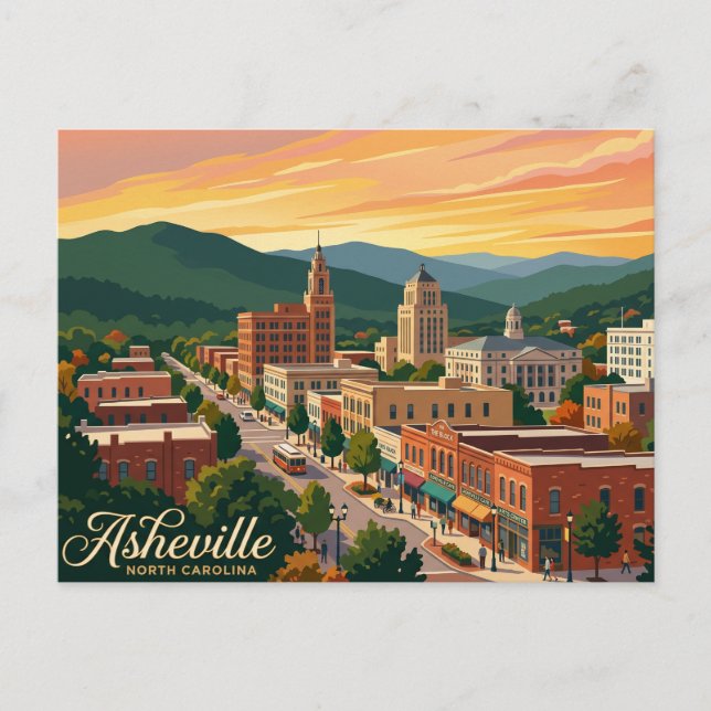 Asheville USA Vykort (Framsida)