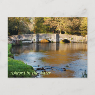 Ashford i fotot av Vatten Derbyshire souvenir Vykort