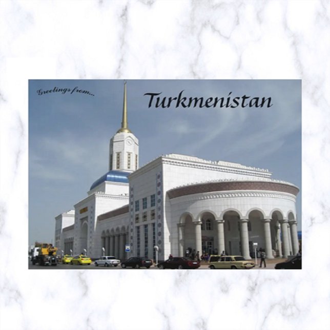 Ashgabat Railway Station i Turkmenistan Vykort (Skapare uppladdad)