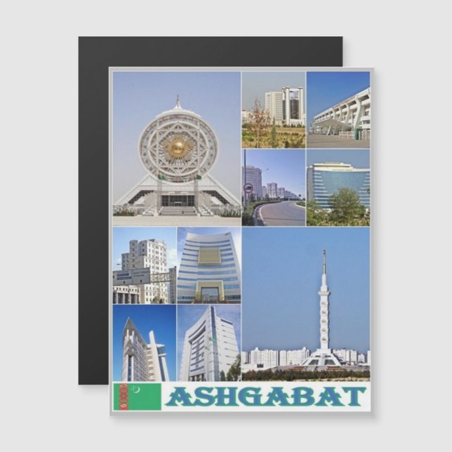 Ashgabat - Turkmenistan - Mosaic - (Fram/baksida)