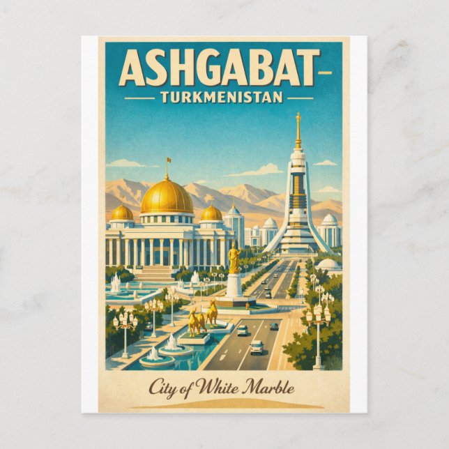 Ashgabat, Turkmenistan resa 2026 Vykort (Framsida)