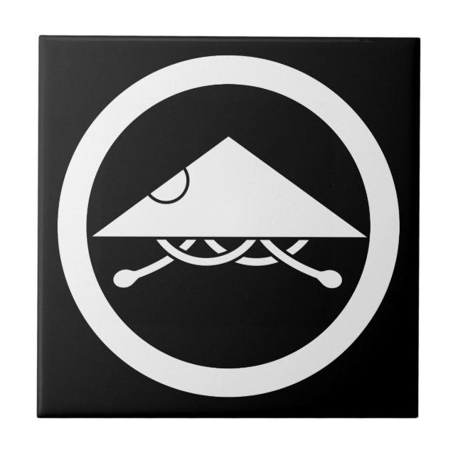 Ashigaru helmet på cirkel kakelplatta (Framsidan)