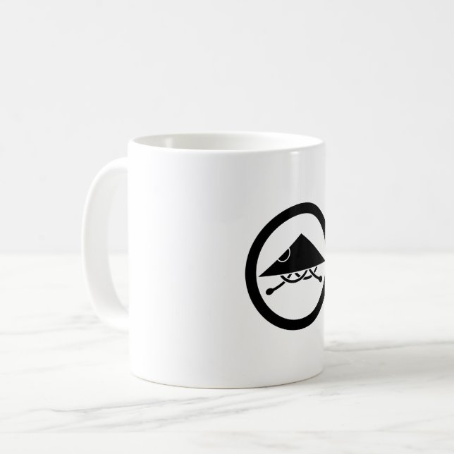Ashigaru hjälm i cirkel kaffemugg (Framsida vänster)