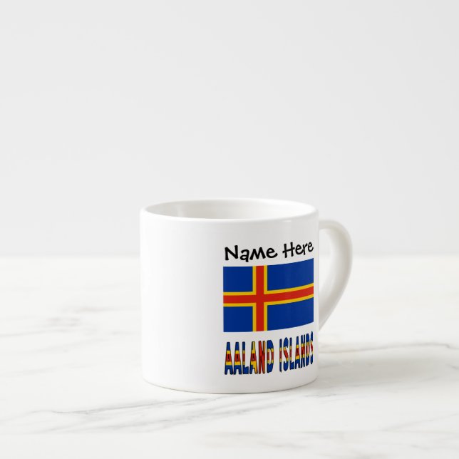 Ashland Islands Ålander Flag Personlig  Espressomugg (Framsida höger)