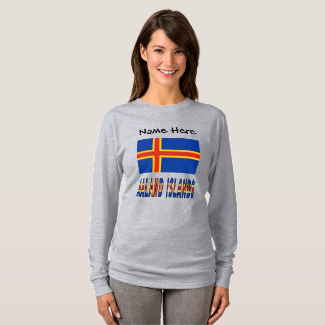 Ashland Islands Ålander Flagga Personlig T Shirt (Hel framsida)