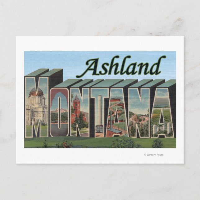 Ashland, Montana - Stora Brev Scenes Vykort (Framsida)