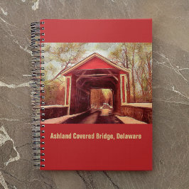 Ashland Red Covered Bridge i Delaware på Red Anteckningsbok