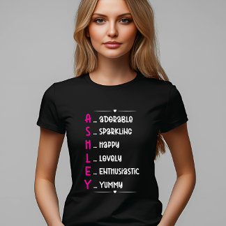 Ashley Acronym Design för anpassning av Roligten T Shirt