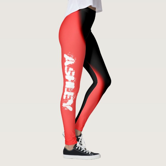 Ashley Add Your Name Abstrakt Art Leggings (Höger)