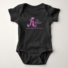 Ashlie Flickor namn & brev A baby kläder Tee Shirt
