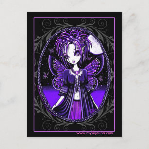 "Ashly"-vykort för Lila Butterfly Måne Fairy Vykort