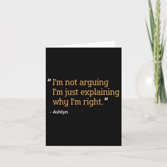 Ashlyn Gift Quote Personlig Funny Birthday Namn Kort (Framsida)