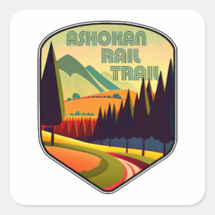 Ashokan Rail Trail New York Färg Fyrkantigt Klistermärke