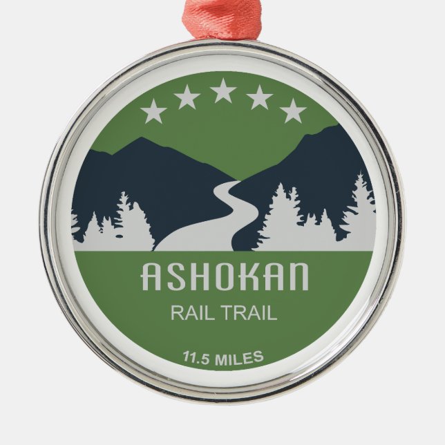 Ashokan Rail Trail New York Julgransprydnad Metall (Framsidan)