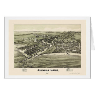 Ashtabula hamn, panorama- karta för OH - 1896 Hälsningskort