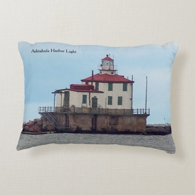 Ashtabula Harbor Light accentkudde Prydnadskudde (Baksidan)